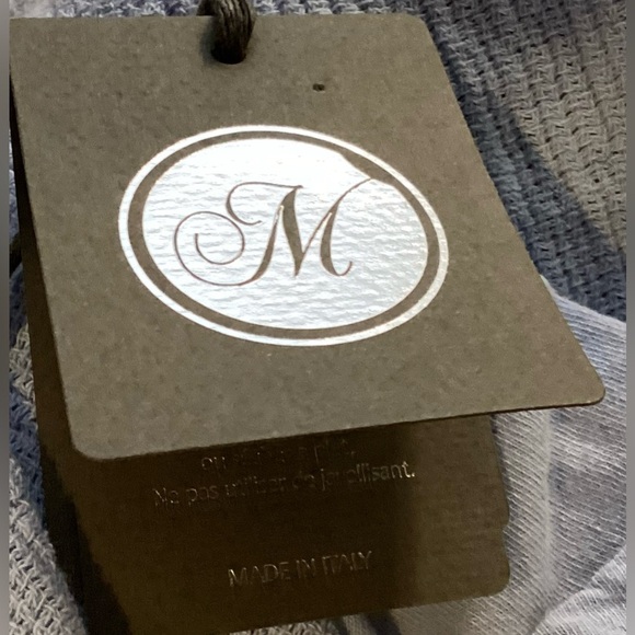 Made in Italy blue cotton blend short sleeves top. Small - Picture 13 of 14